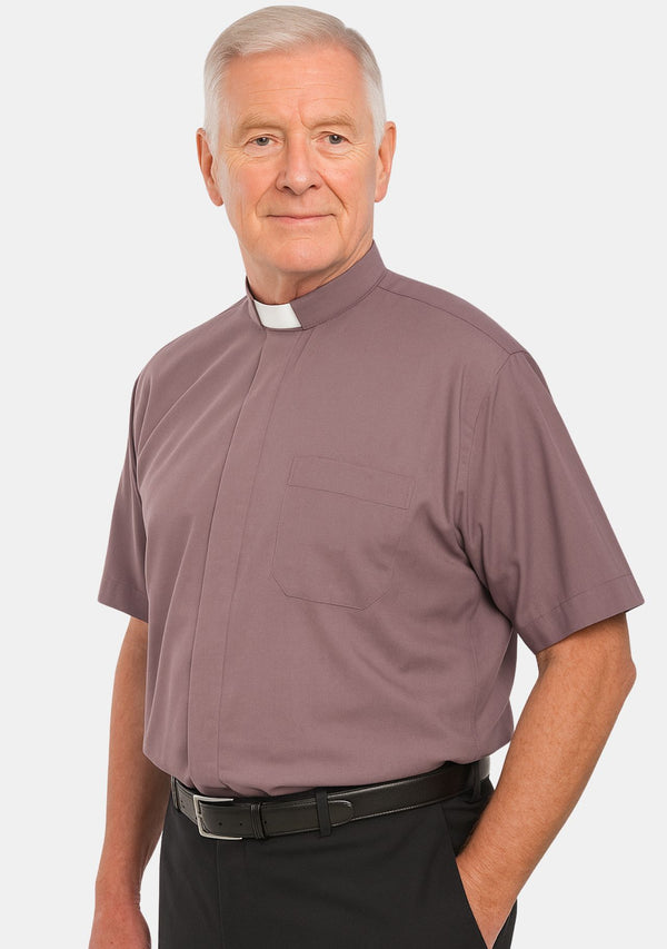 Chemise eClergy à col à patte grise