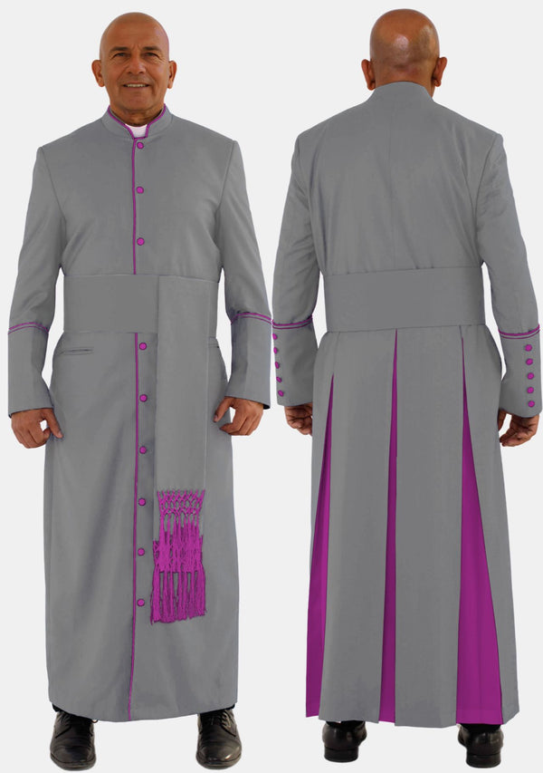 Robe grise et rouge pour homme du clergé