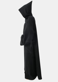 Robe de moine noire à capuche fixe 