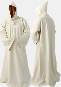 Robe de moine blanche à capuche fixe