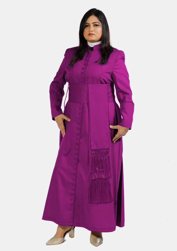 Soutane rouge violette des Saintes Dames à 33 boutons