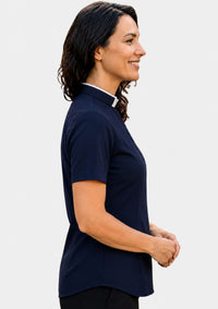 Chemise noire eClergy pour femme à col romain 