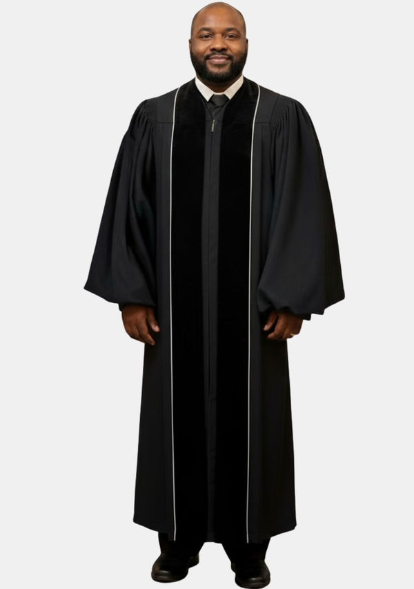 Immanuel Black White Pulpit Robe for Men