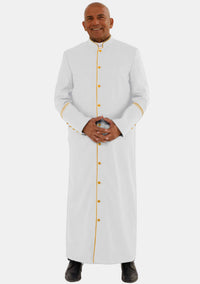 Robe cléricale blanche et dorée pour homme