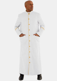 Robe cléricale blanche et dorée pour homme