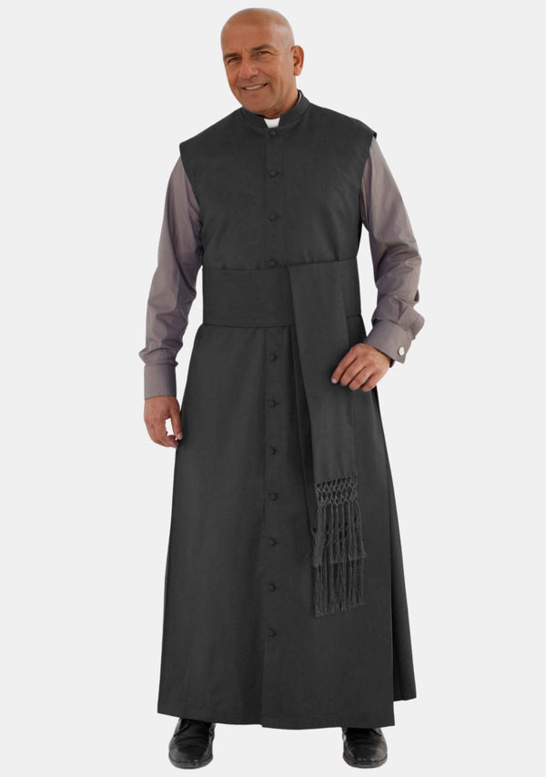 Robe de prêtre sans manches Jedidiah noire