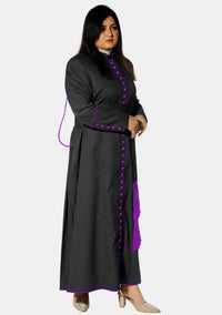 Soutane noire et violette Jemima Lady