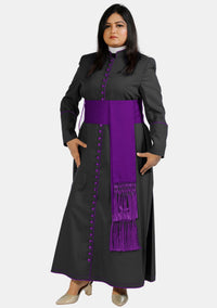 Soutane noire et violette Jemima Lady