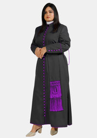Soutane noire et violette Jemima Lady