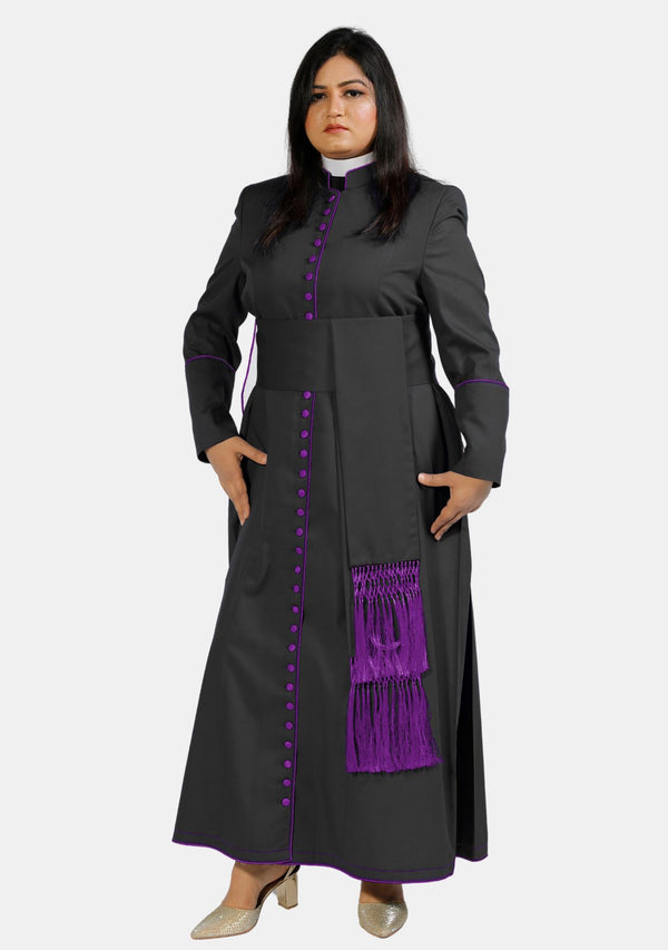 Soutane noire et violette Jemima Lady