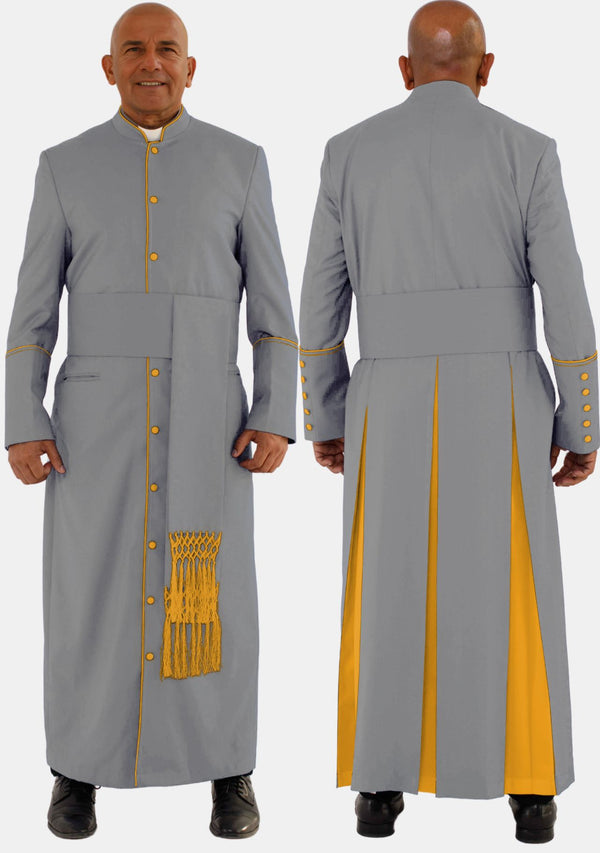 Robe grise et dorée pour homme du clergé