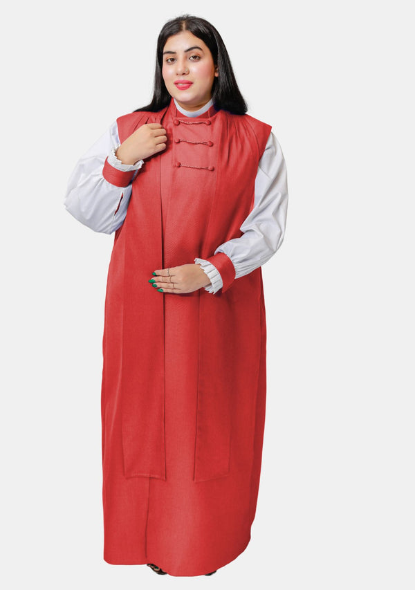 Ensemble Chimère et Rochet Rouges à 3 Bandes pour Femme 