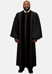 Jonathan Pulpit Robe for Men Black and Red