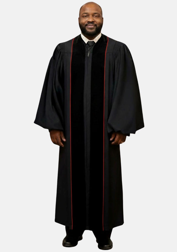 Jonathan Black-Red Pulpit Robe for Men
