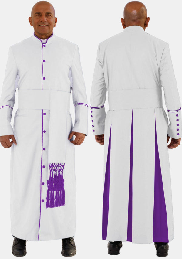 Robe eClergys blanche et violette pour homme