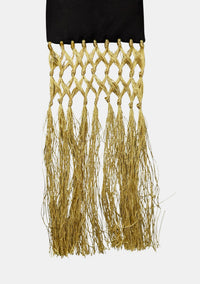 Ceinture cléricale à franges nouées en or