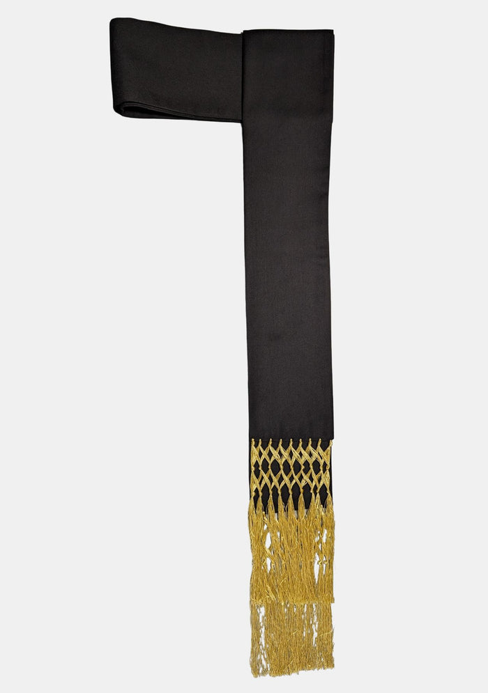 Ceinture cléricale à franges nouées en or