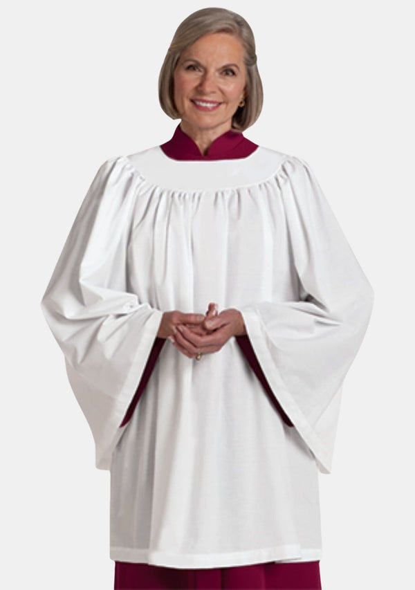 Surplis de clergé à col rond pour femme