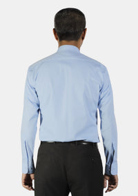 Chemise eClergy bleu clair à col rabattu