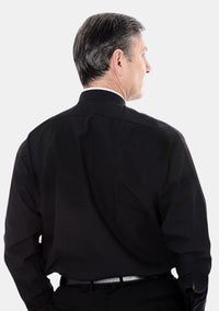 Chemise cléricale noire à col tonsuré