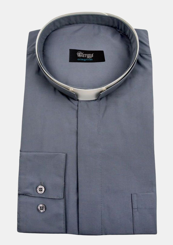 Chemise grise à col romain pour eClergy