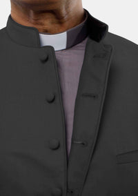 Gilet long noir pour homme, style clergé