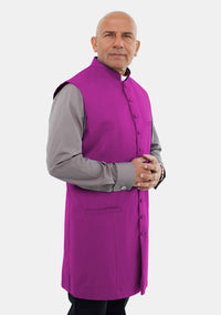 Gilet long pour homme, rouge et violet