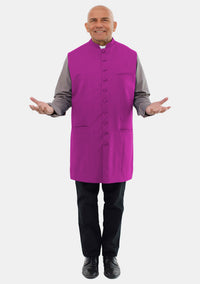 Gilet long pour homme, rouge et violet