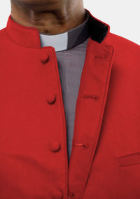 Gilet long rouge pour homme, style clergé