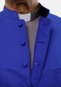 Gilet long pour homme, style clergé, bleu roi