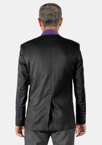 Veste de pasteur moderne noire et violette