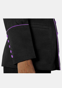 Veste de pasteur moderne noire et violette