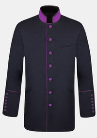 Veste de pasteur moderne noire et violette