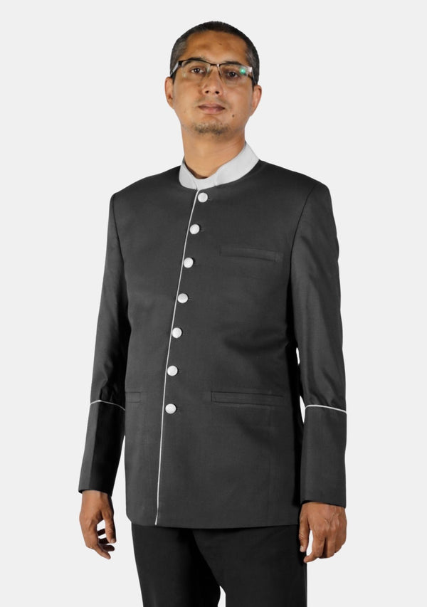 Veste de clergé noire et argentée Aaron