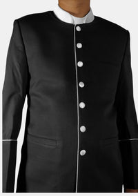 Veste de clergé noire et argentée Aaron