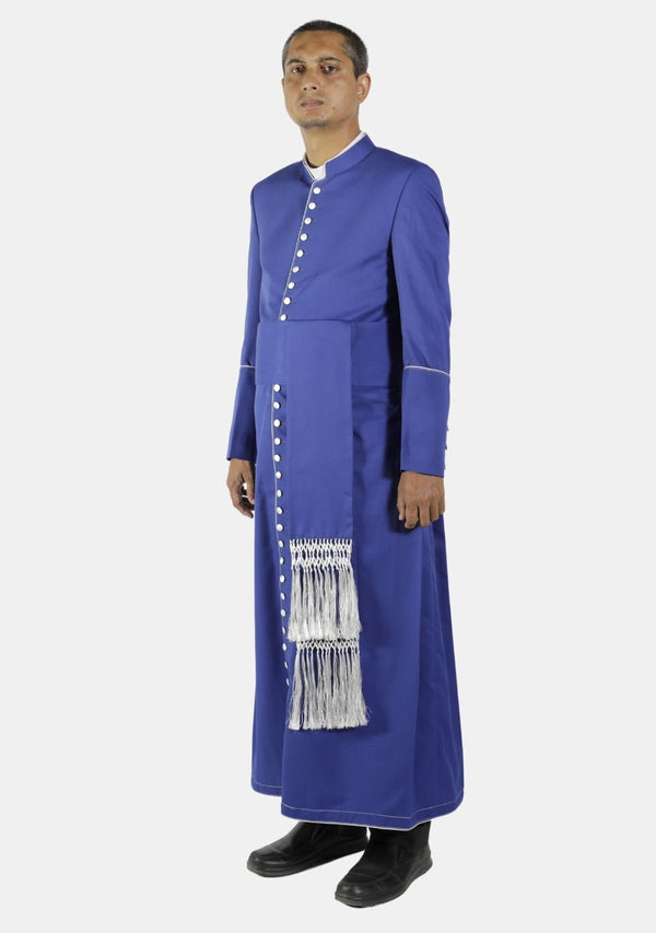 Soutane ecclésiastique bleu roi pour homme