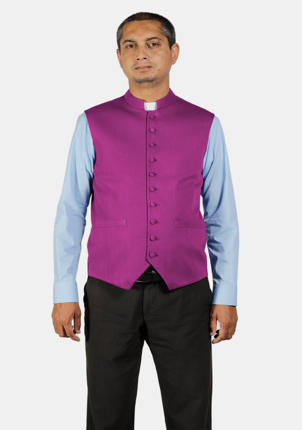Gilet clérical rouge violet Messiah