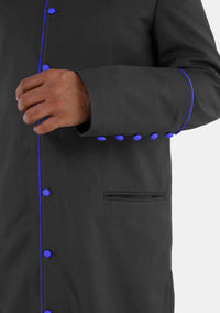 Robe noire Miquel avec eClergys bleu roi
