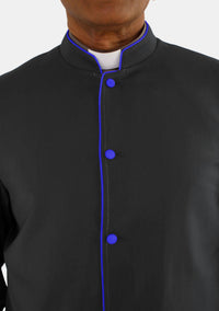 Robe noire Miquel avec eClergys bleu roi