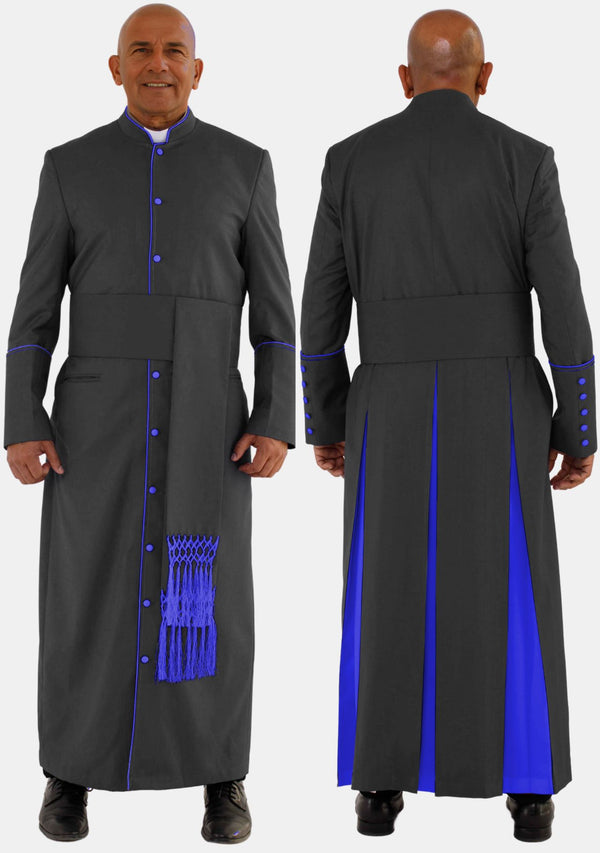 Robe noire Miquel avec eClergys bleu roi
