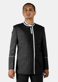 Veste de ministre noire à boutons modernes