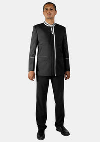 Veste de ministre noire à boutons modernes