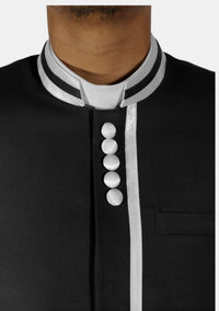 Veste de ministre noire à boutons modernes
