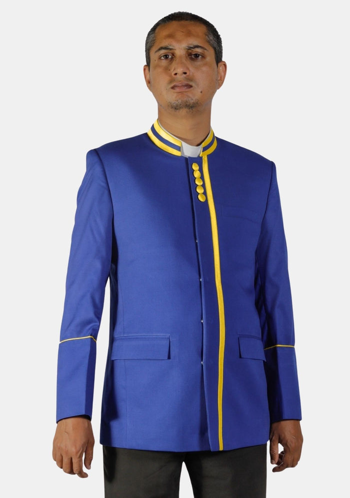 Veste sacerdotale bleu roi avec or