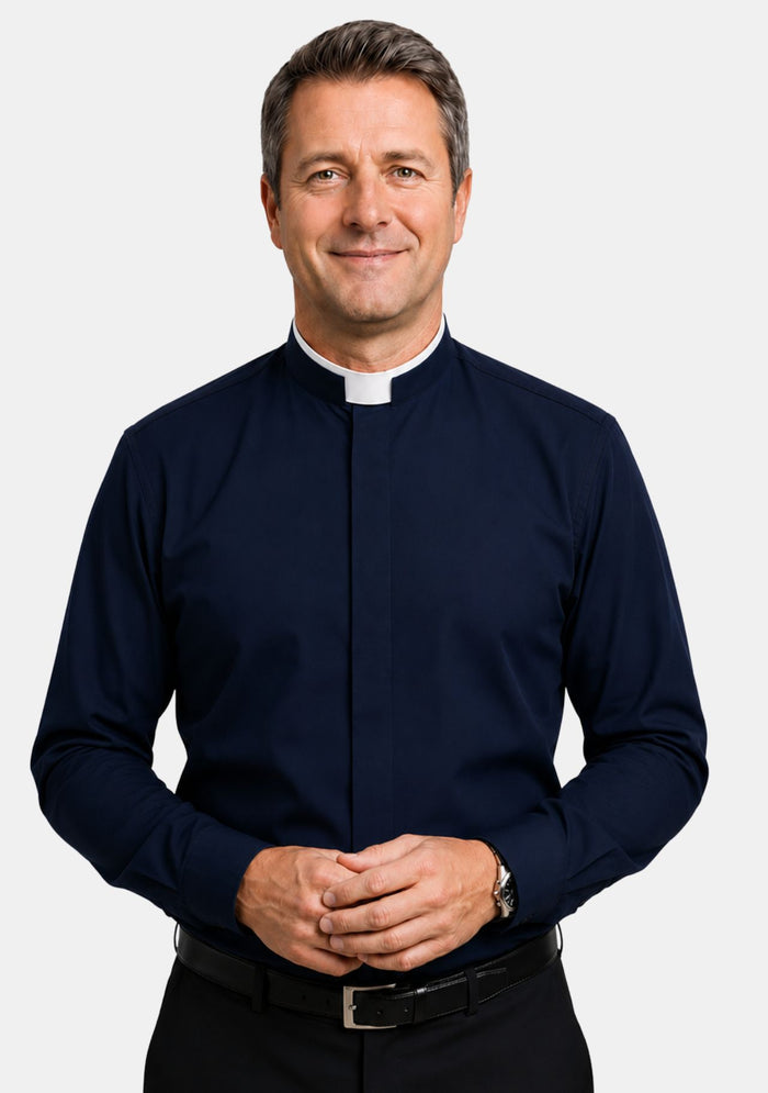 Chemise bleu marine du clergé électronique