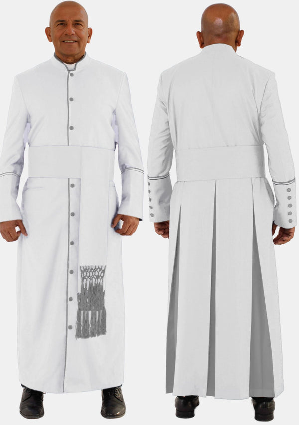 Robe de clerc blanche et grise pour homme
