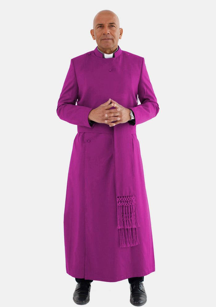 Soutane anglicane rouge-violet Onésime pour homme