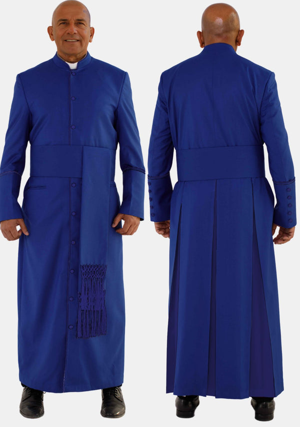 Robe cléricale bleu roi pour homme