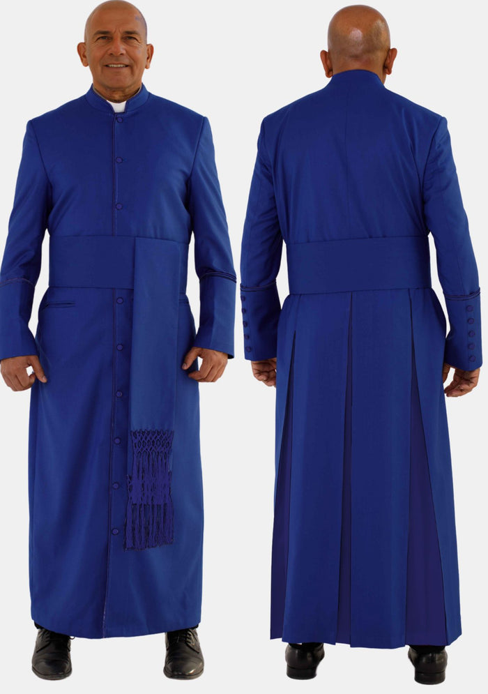 Robe cléricale bleu roi pour homme