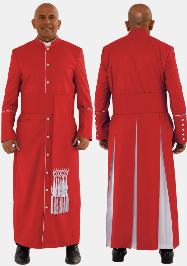 Robe de clergé rouge et blanche pour hommes